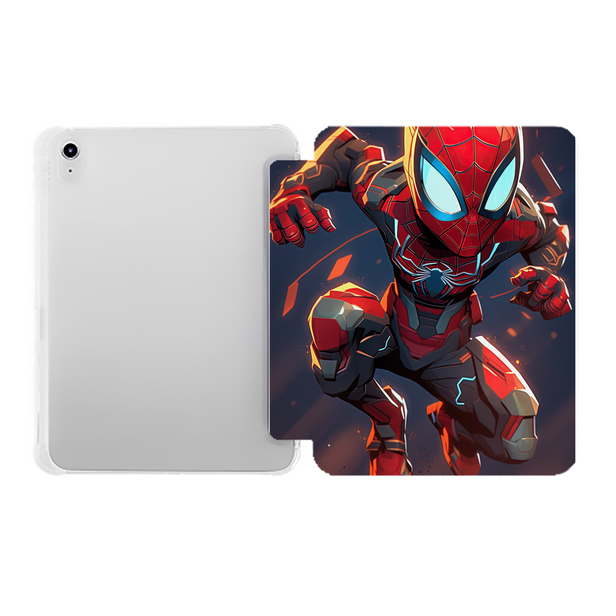 （画像用） Spider Man スパイダーマン IPad ケース ペン収納付き 三つ折りスタンド PUレザー×シリコン 対応機種9.5/10.5/10.9インチ